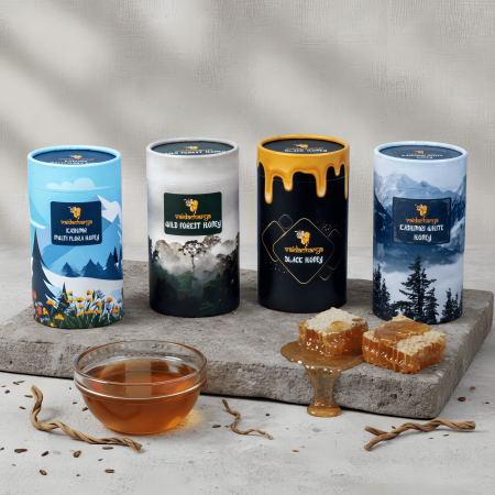 Combo Honey Experience (4×500ml) - Black + Wild Forest + Multi Flora + Kashmiri White